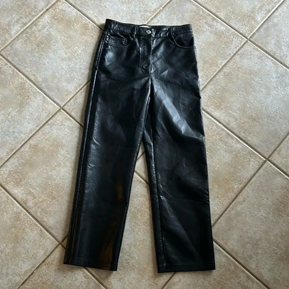 Aritzia Wilfred The Melina Cropped Faux Leather Pants Women's size 4 - Picture 2 of 10